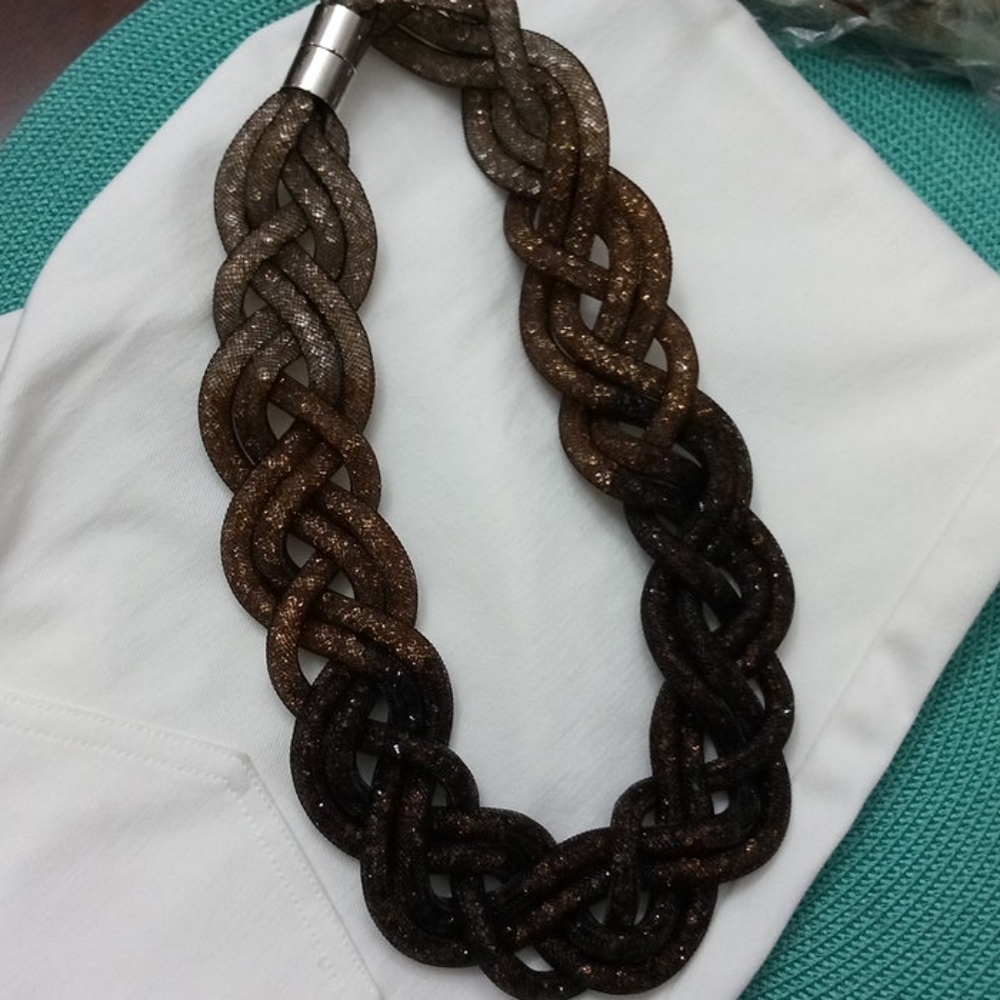 Flexible braided mesh necklace